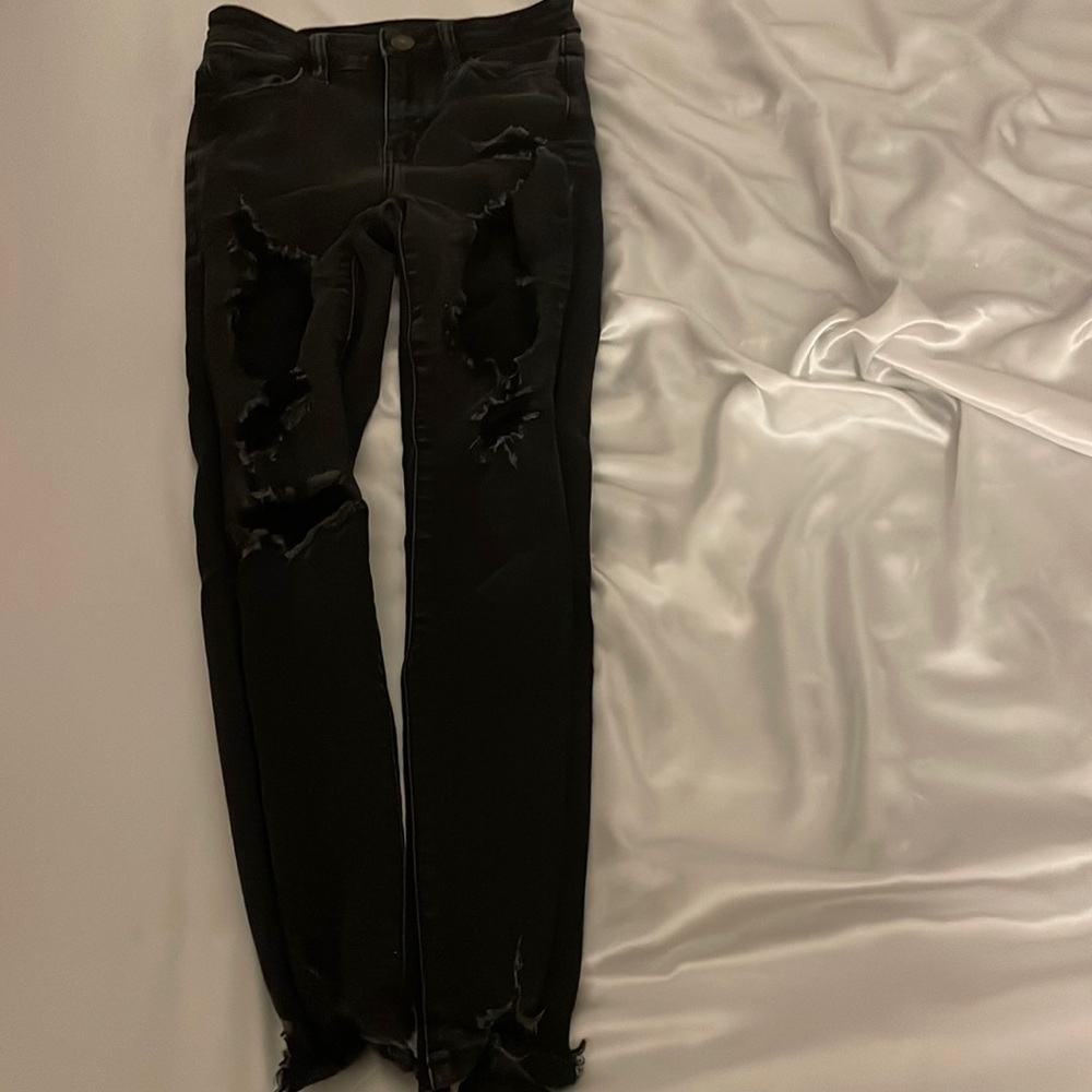Black ripped American Eagle jeans
